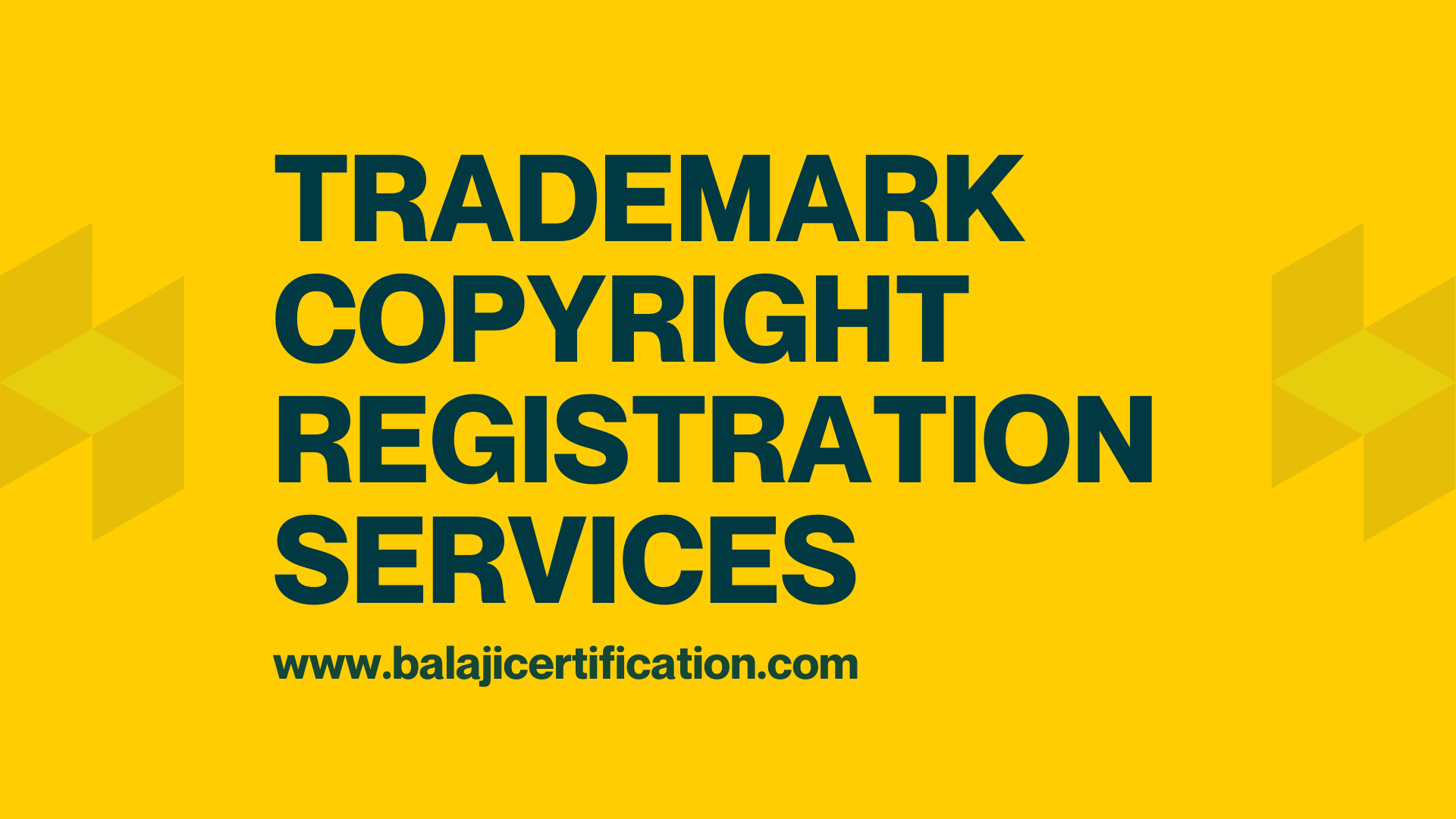 a yellow sign with black text Trademark Copyright Registration Services